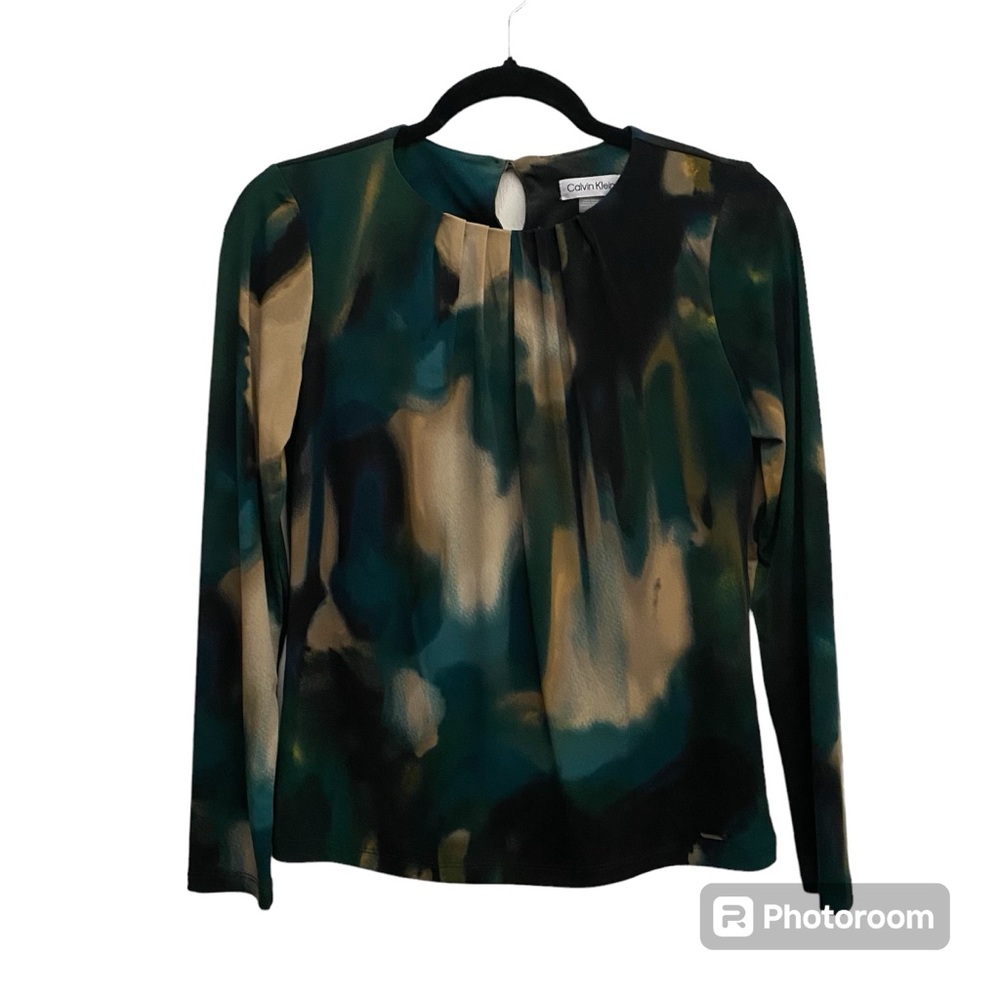 Calvin Klein Pleated Neck Detail Blouse